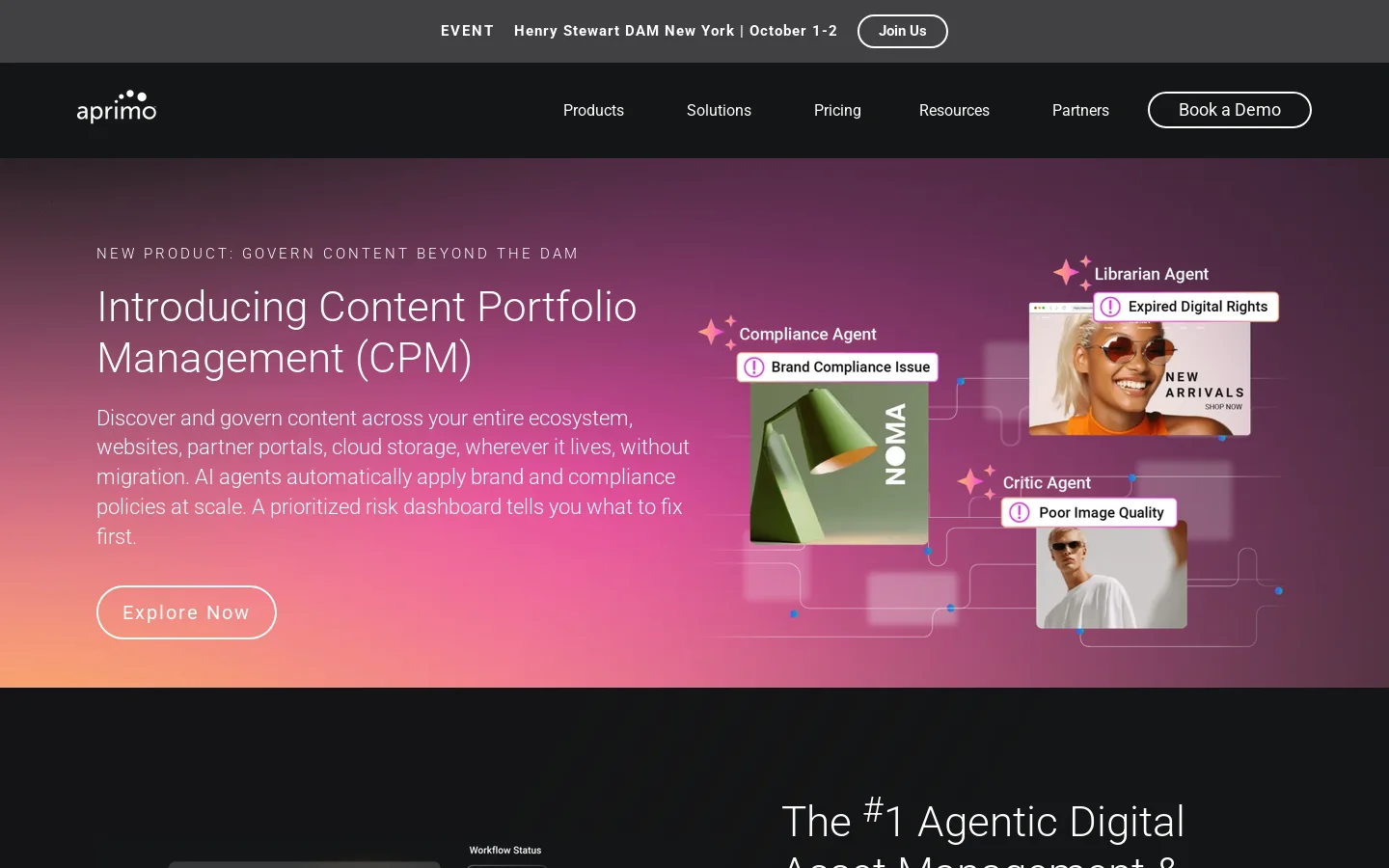 Aprimo Homepage screenshot