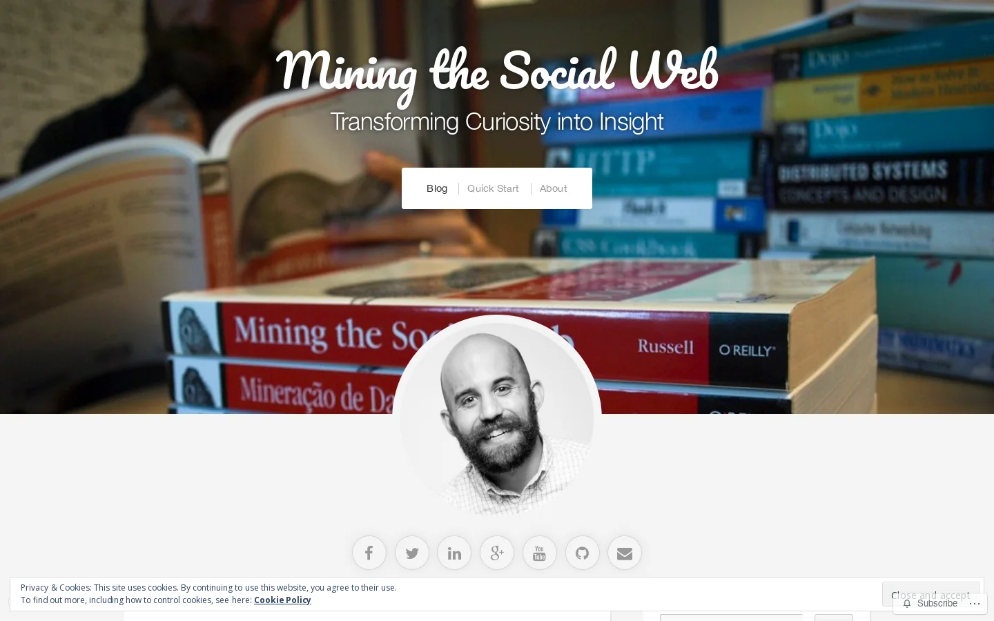 Mining the Social Web Homepage screenshot