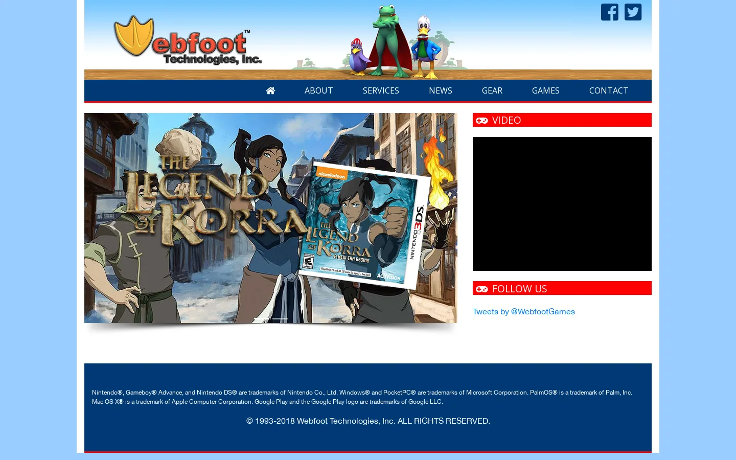 Webfoot Technologies Homepage screenshot