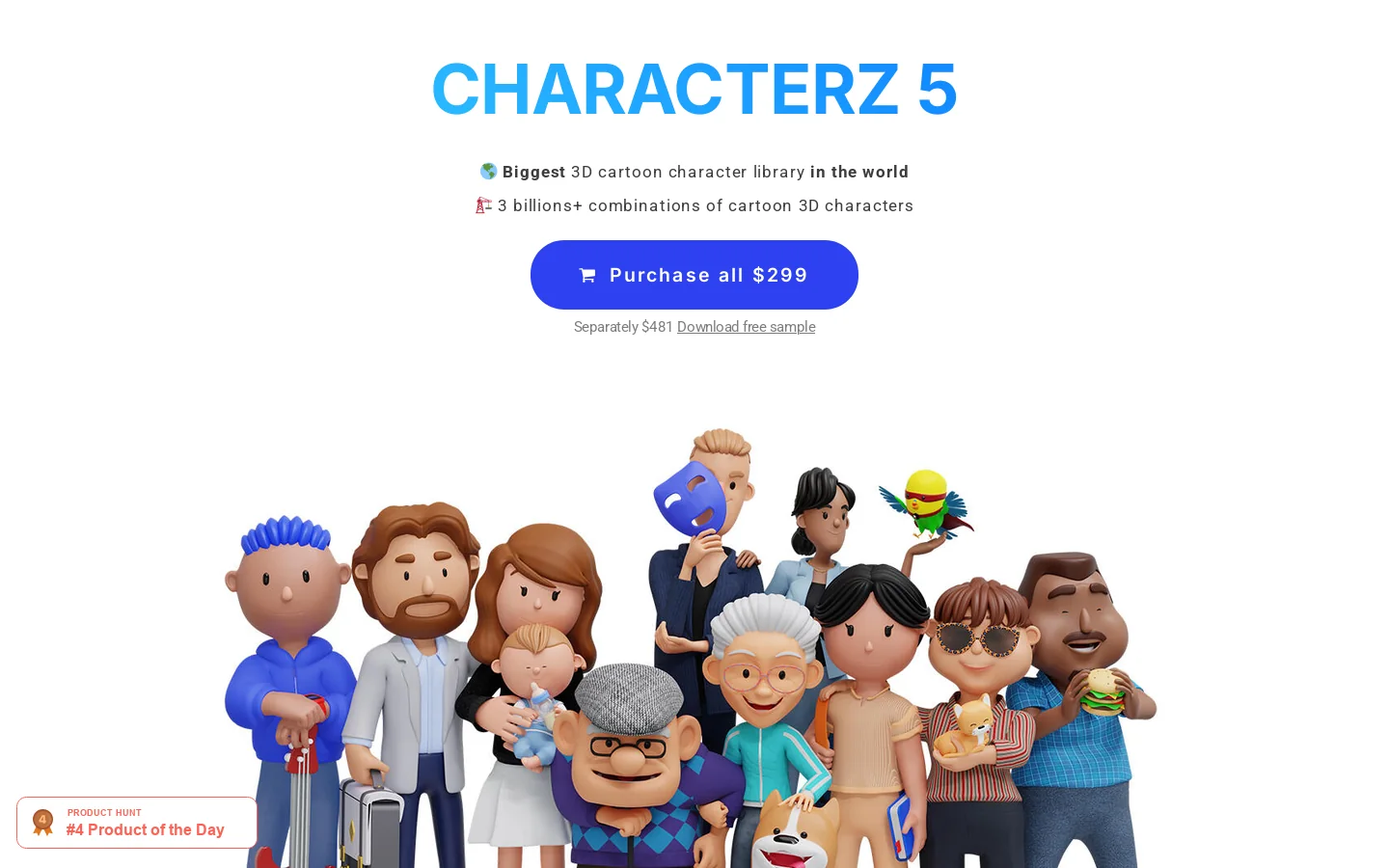 Characterz Homepage screenshot