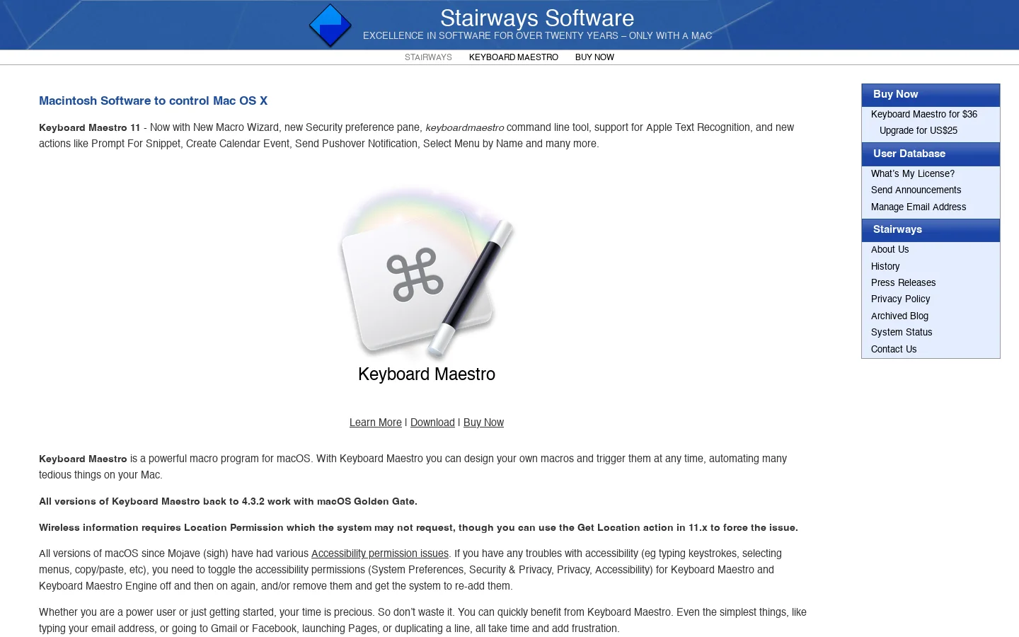 Stairways Software Homepage screenshot