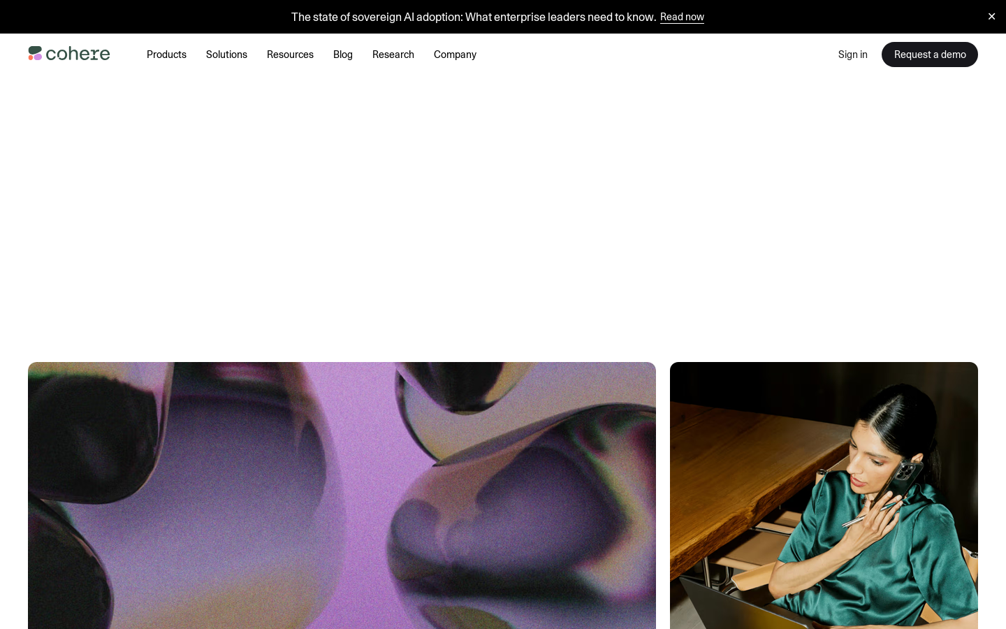 Cohere Homepage screenshot