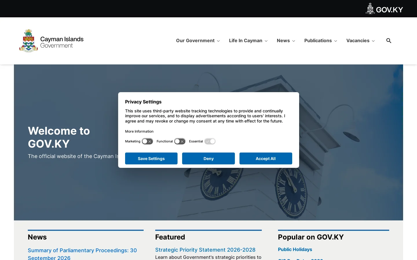 GOV.KY Homepage screenshot
