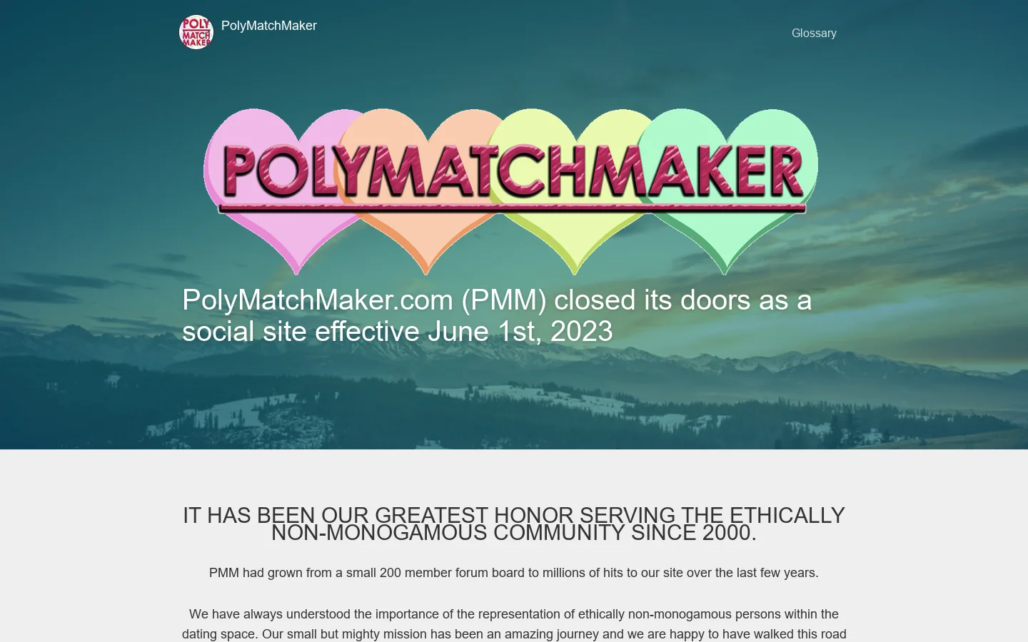 PolyMatchMaker.com Homepage screenshot