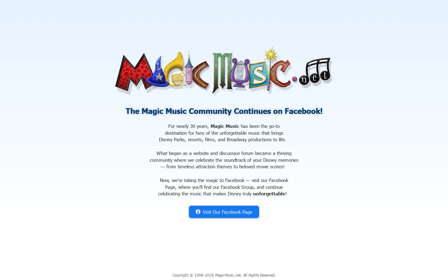 Magic Music Continues on Facebook Homepage screenshot