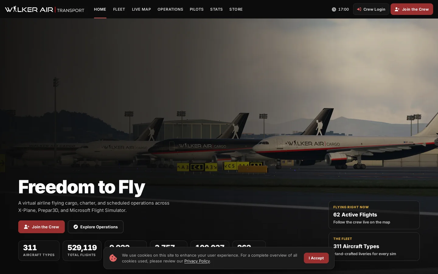 Walker Air Transport Homepage screenshot