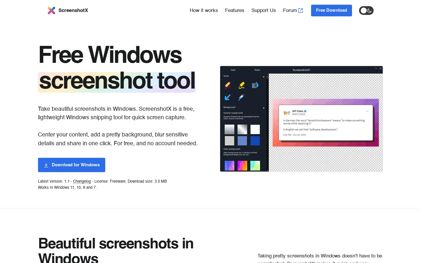 ScreenshotX Homepage screenshot