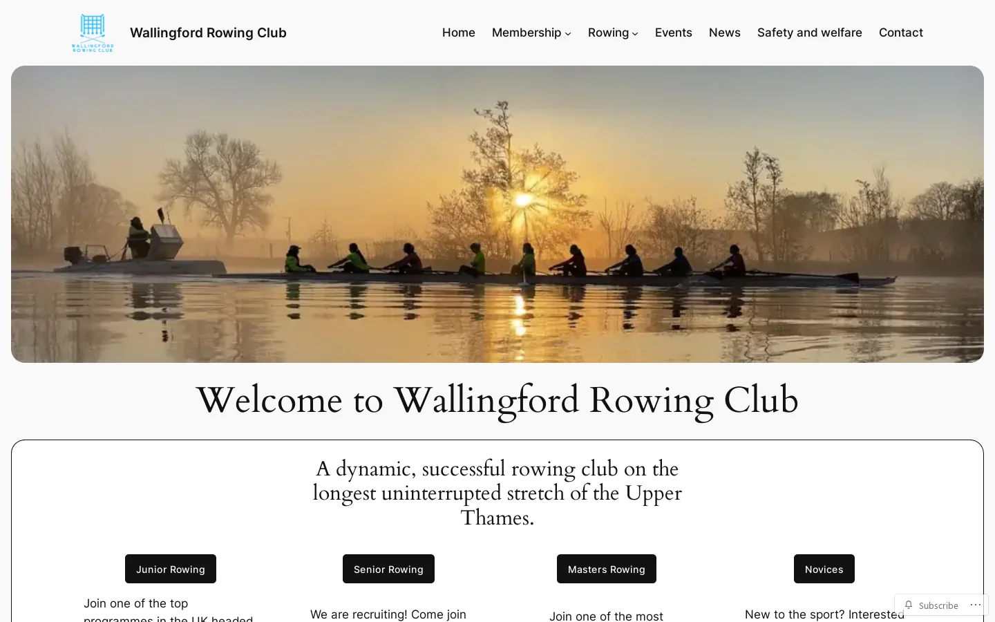 Wallingford Rowing Club Homepage screenshot