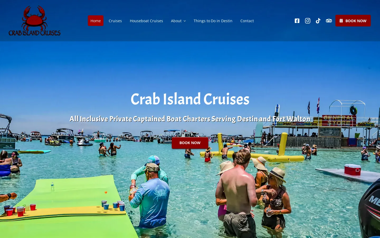 Crab Island Cruises Homepage screenshot