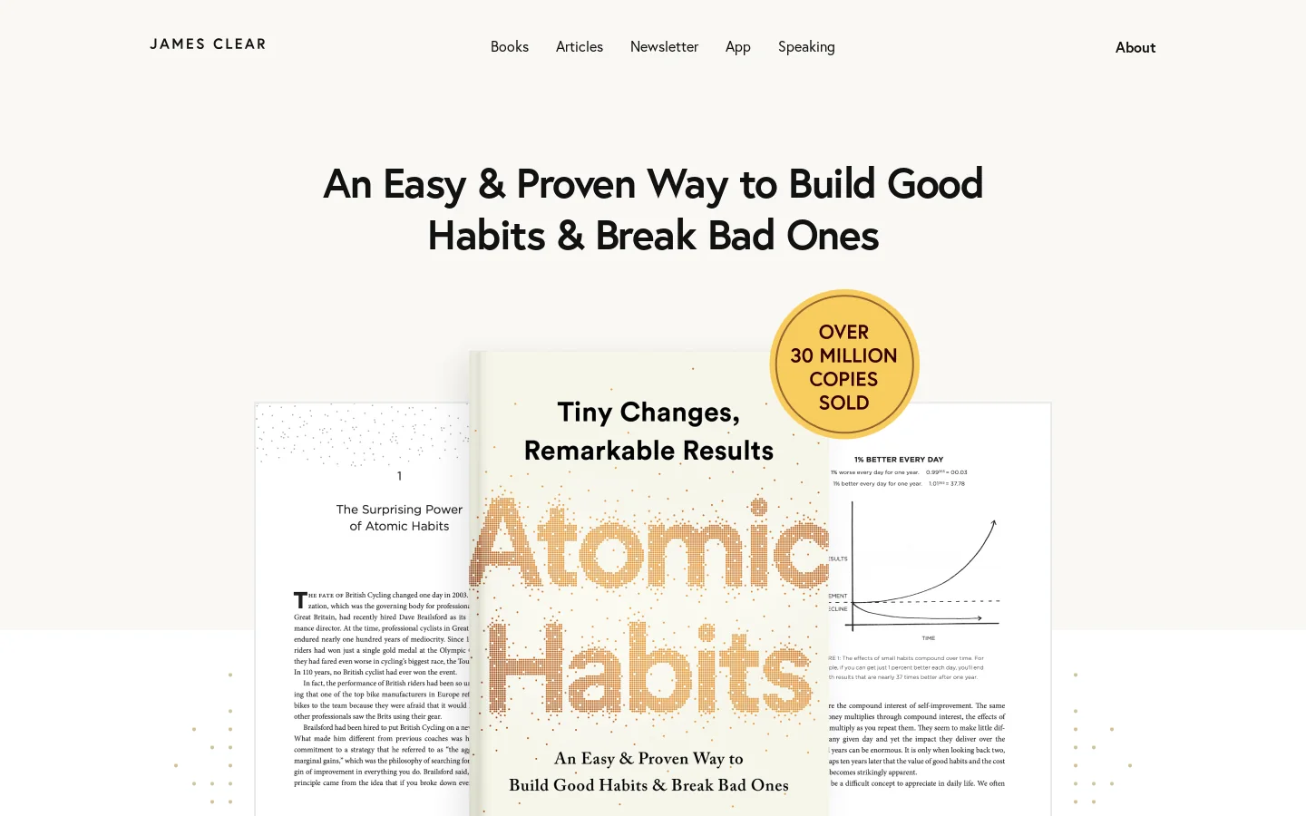 James Clear Homepage screenshot