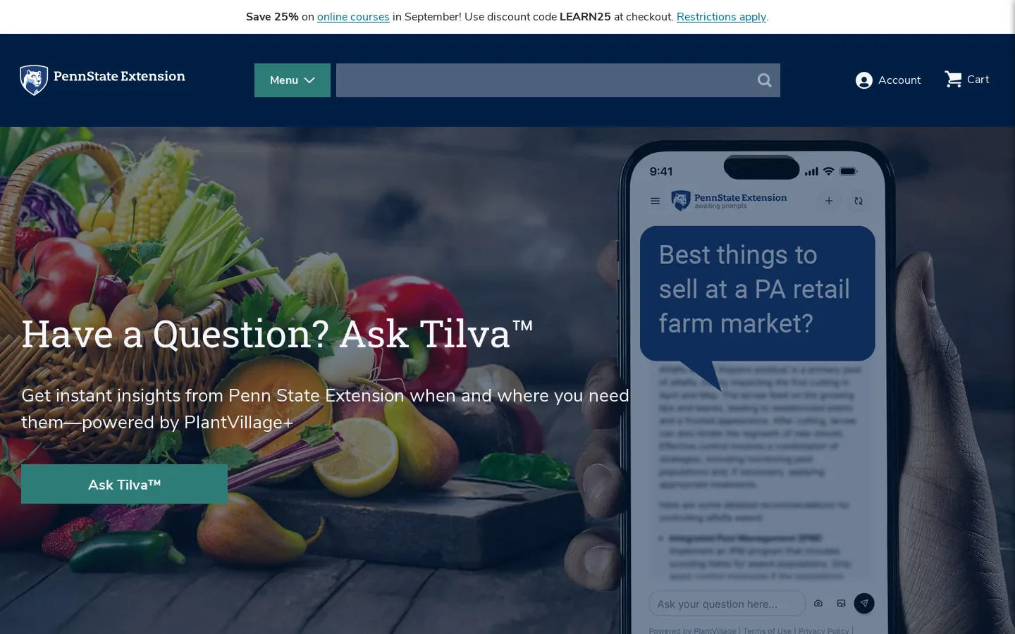 Penn State Extension | The Pennsylvania State University Homepage screenshot