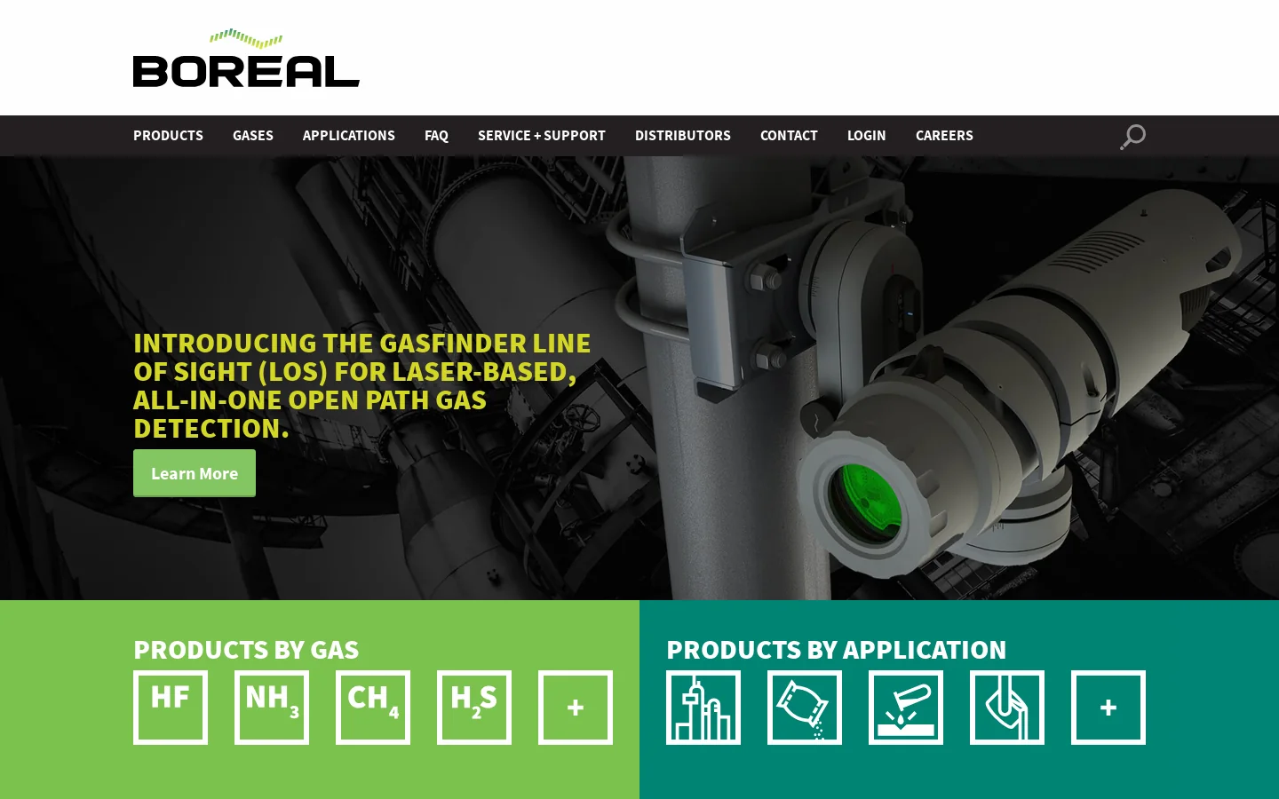 Boreal Laser Homepage screenshot