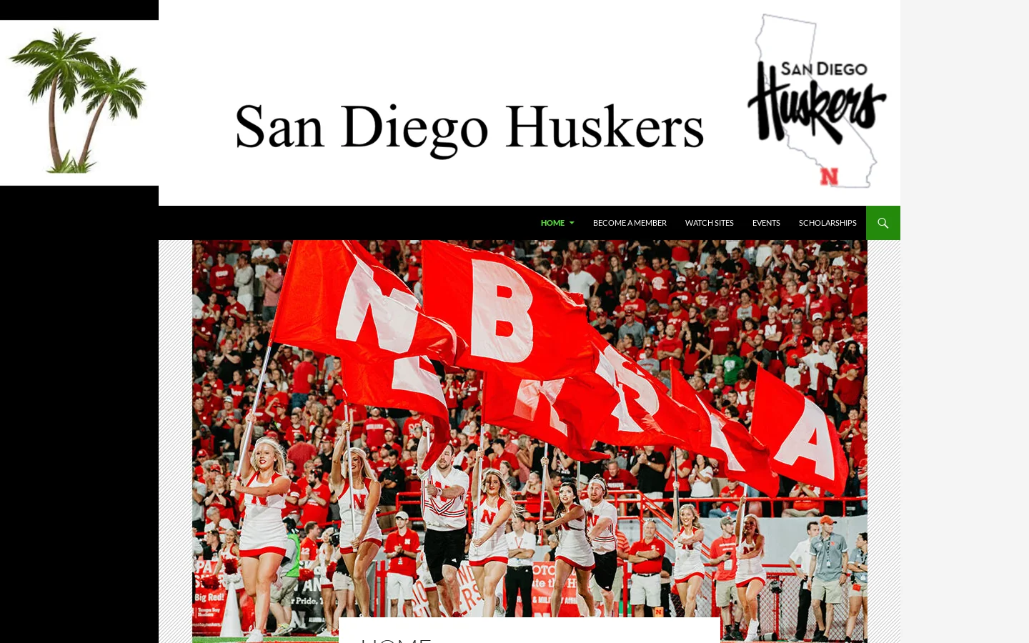 San Diego Huskers Alumni Chapter Homepage screenshot