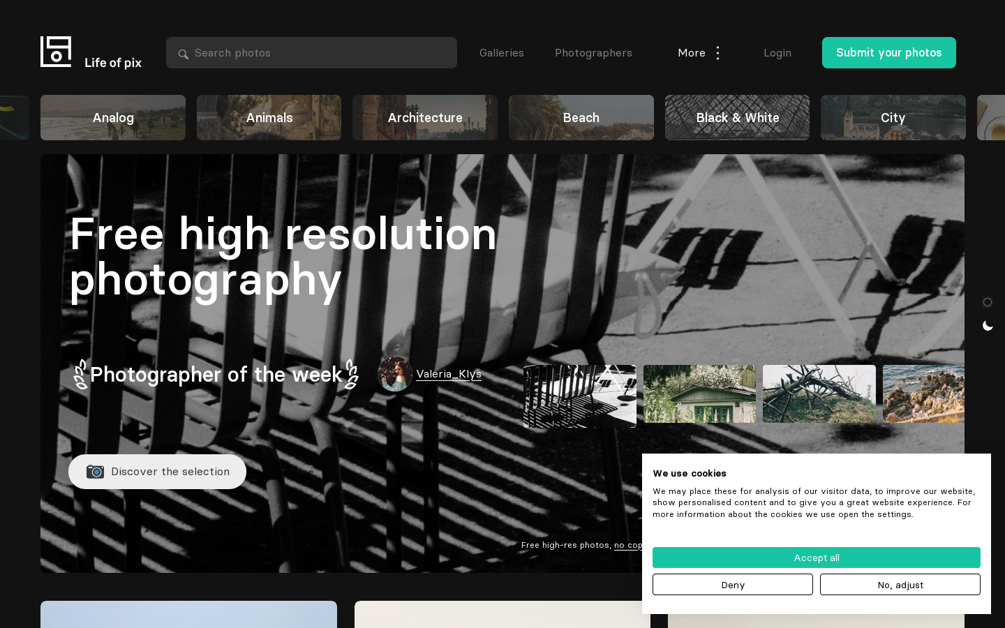 Life of Pix Homepage screenshot