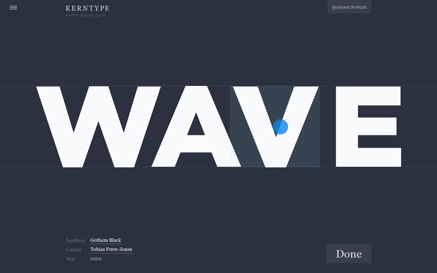 Kern Type Homepage screenshot