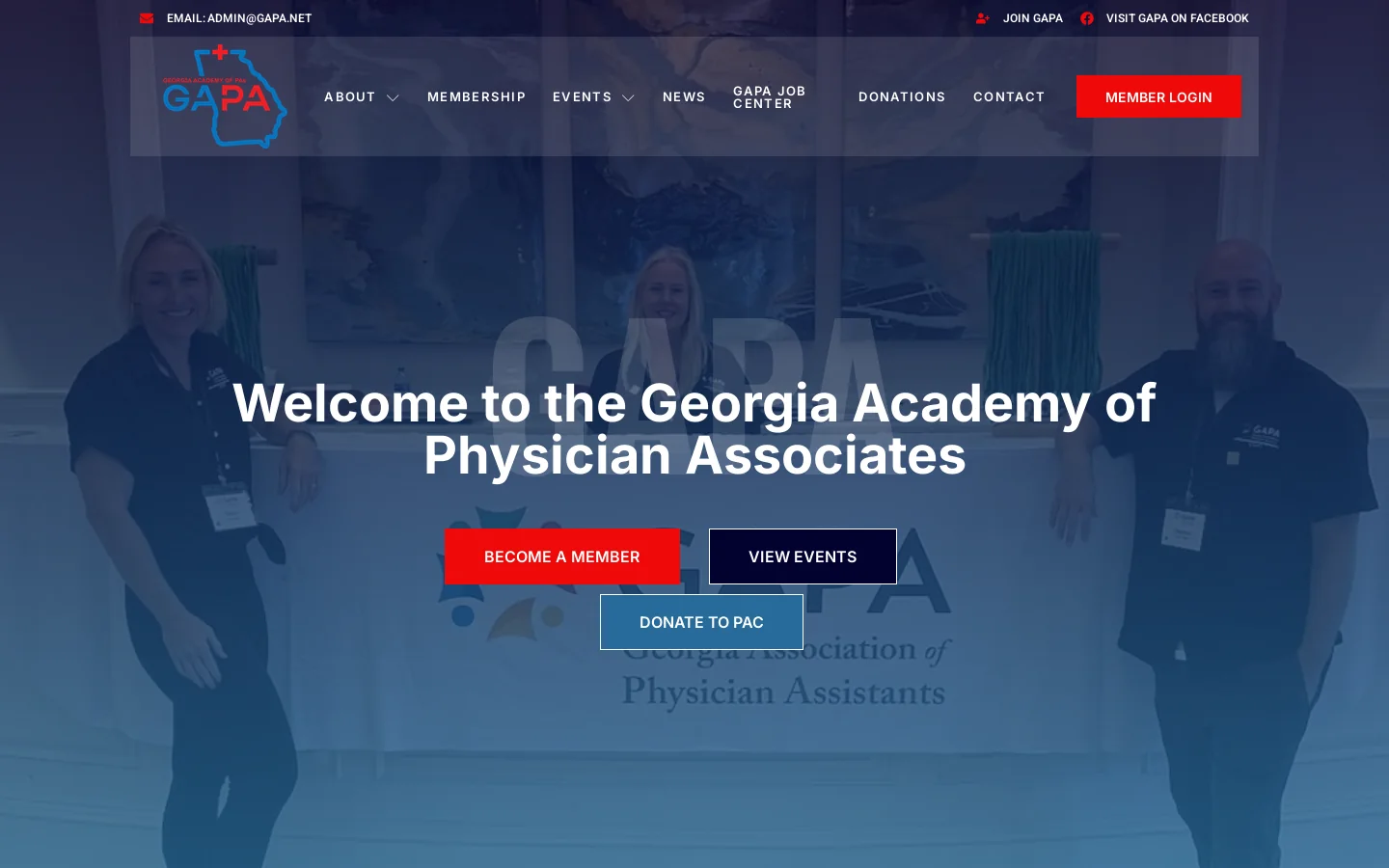 GAPA Homepage screenshot