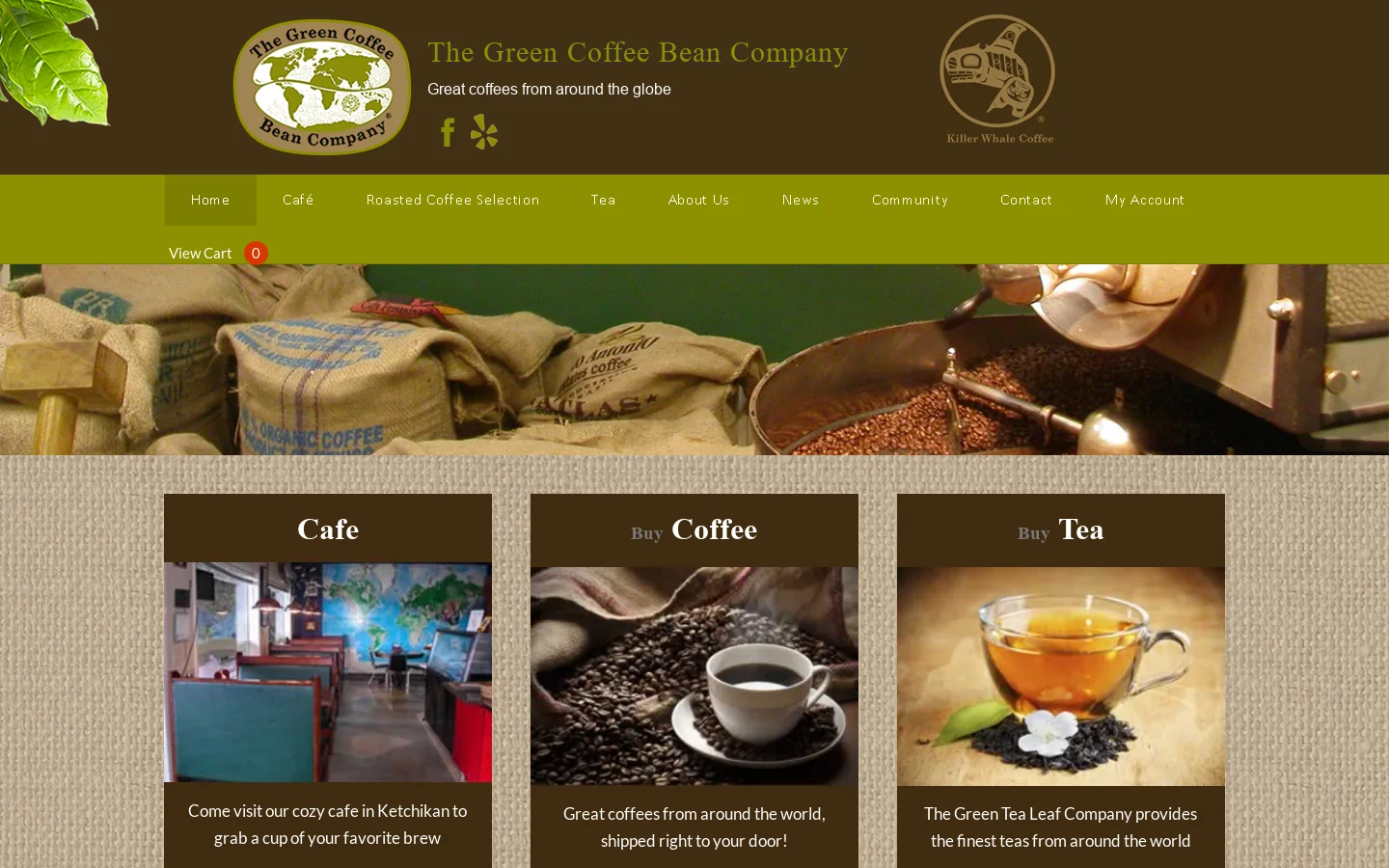 Home - The Green Coffee Bean Company Homepage screenshot
