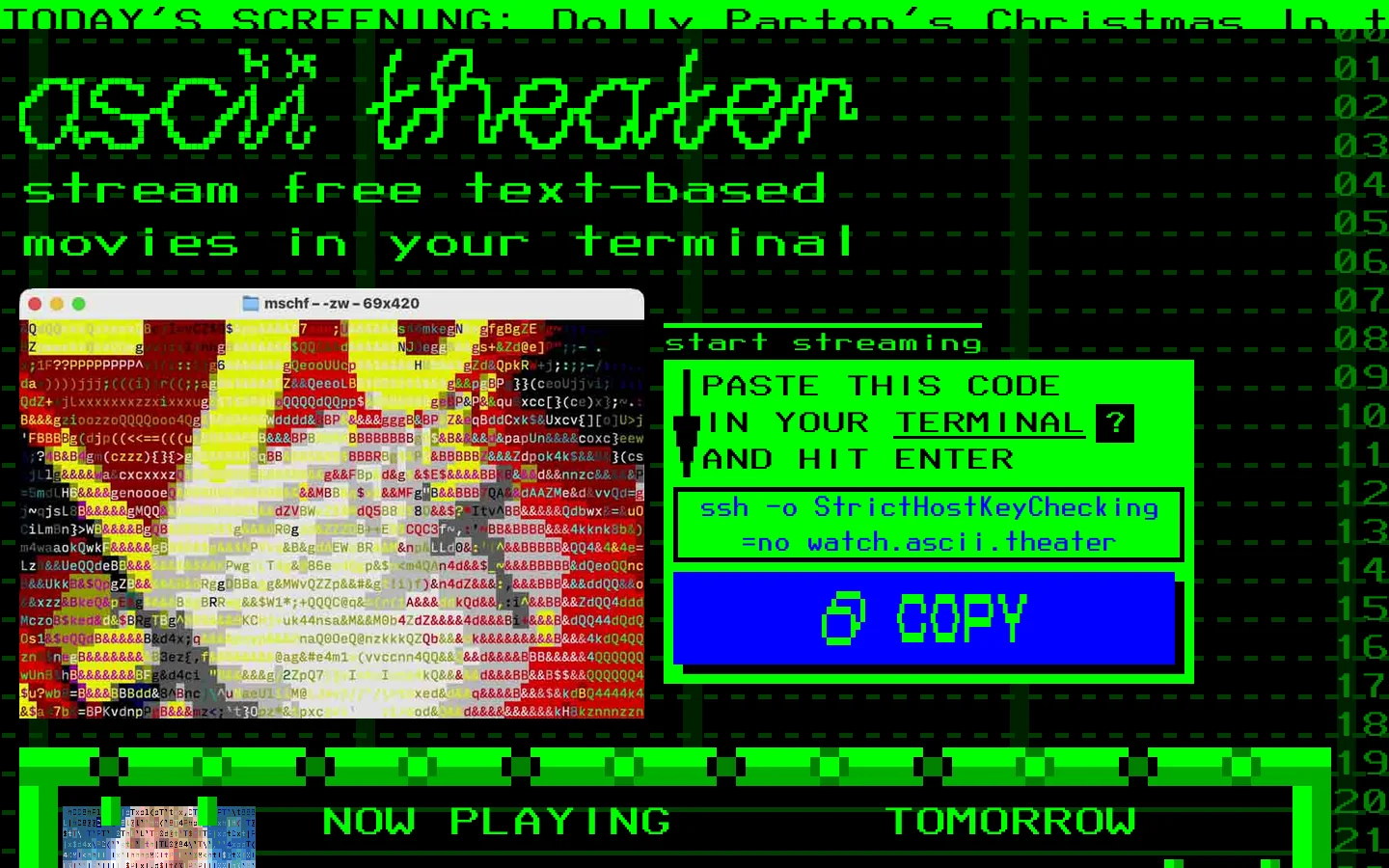 ASCII Theater Homepage screenshot