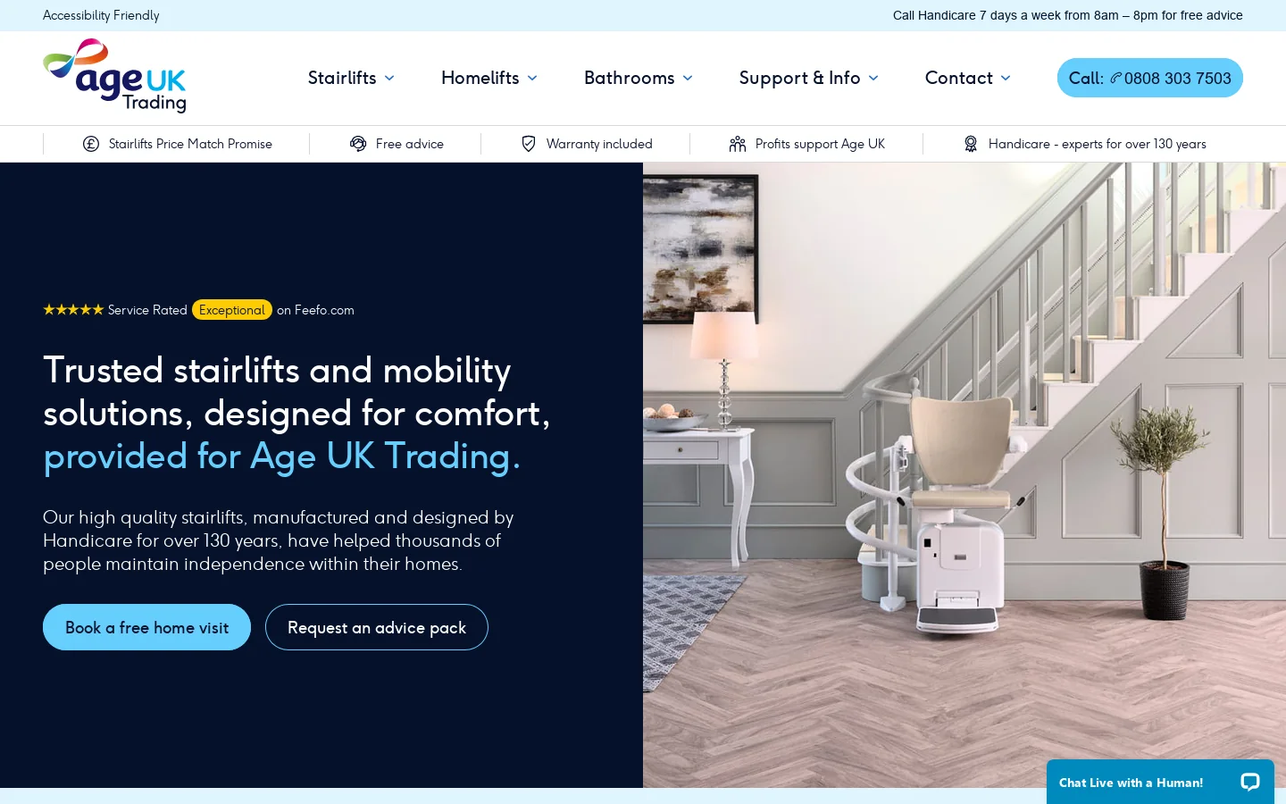 Stairlifts, Mobility Products & Accessories | Age UK Trading Homepage screenshot