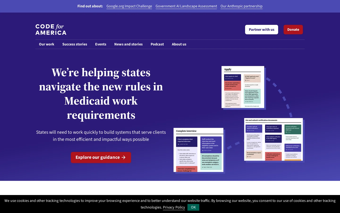 Code for America Homepage screenshot