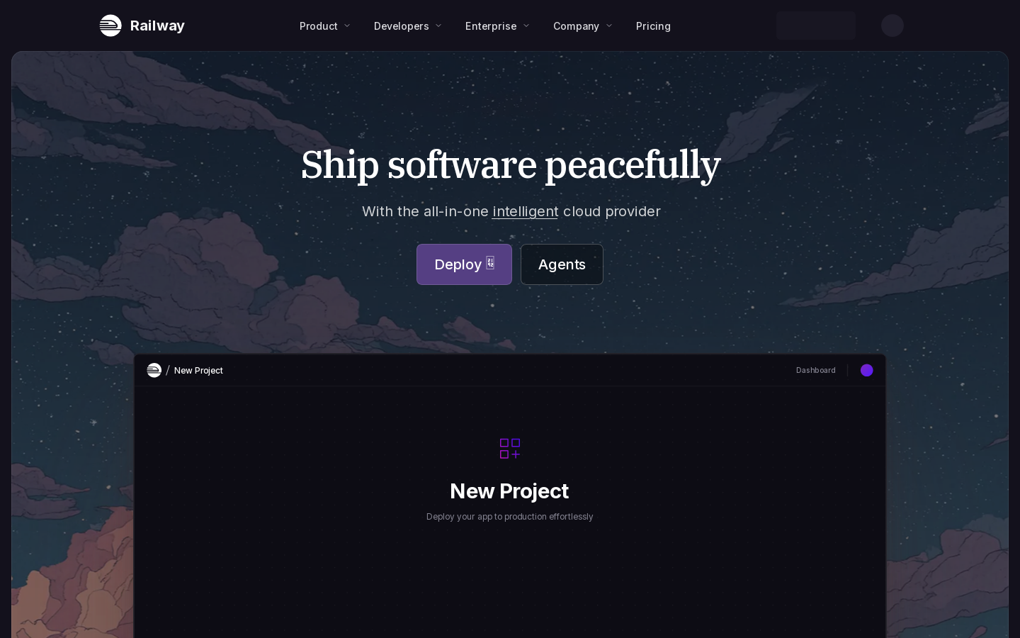 Railway Homepage screenshot