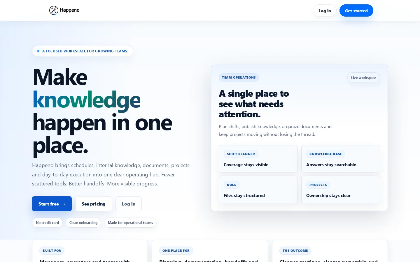 Happeno Homepage screenshot