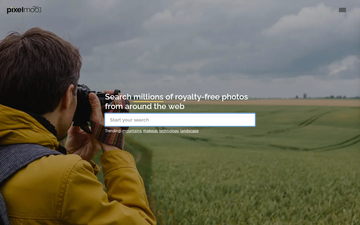 Pixel Mob - Royalty-Free Stock Photos Homepage screenshot