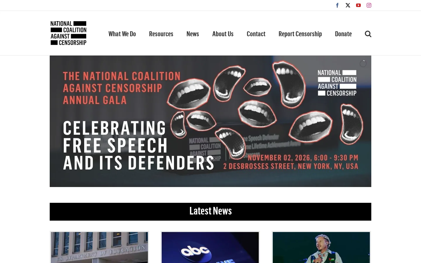 National Coalition Against Censorship - National Coalition Against Censorship Homepage screenshot