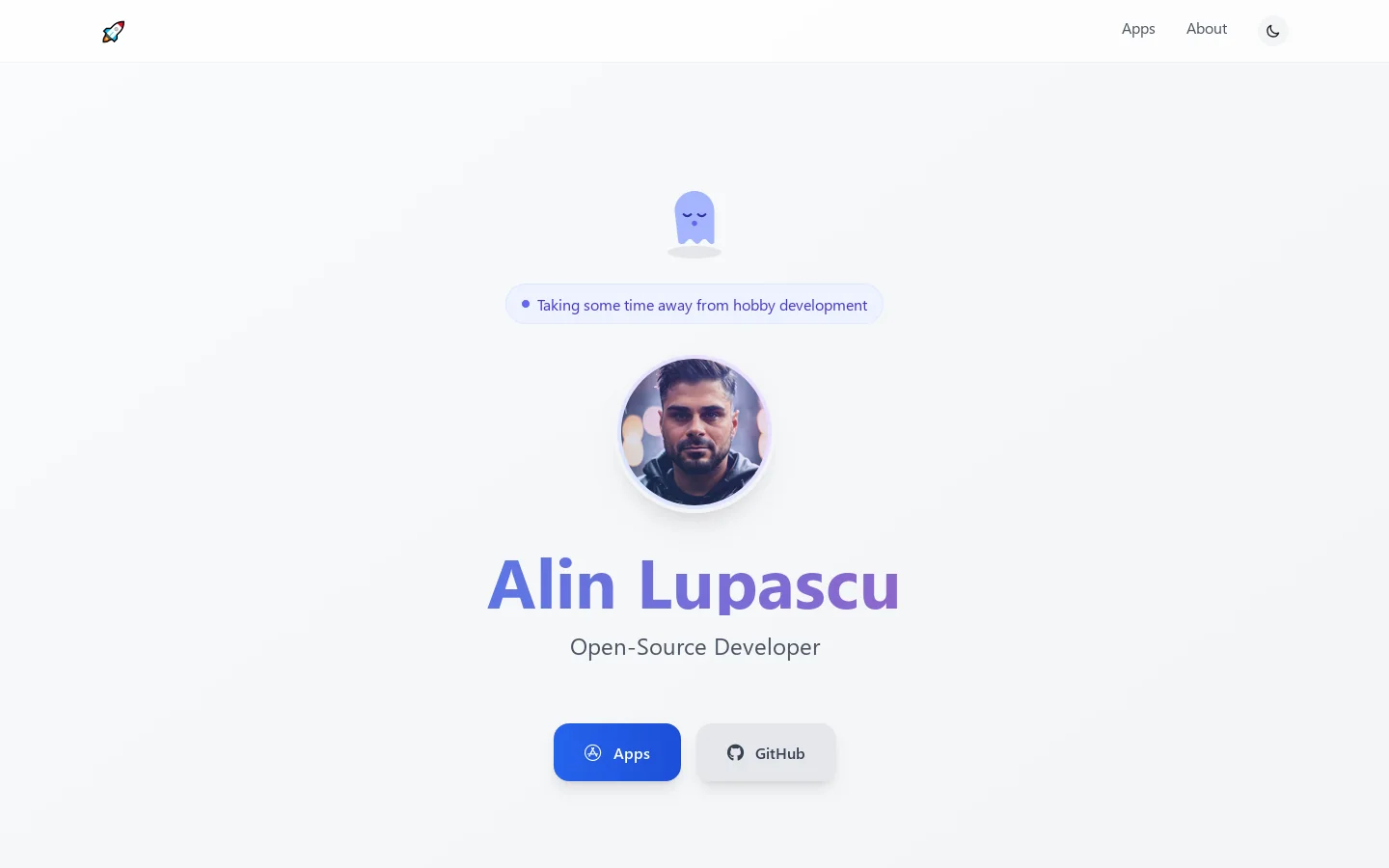 Alin Lupascu Homepage screenshot