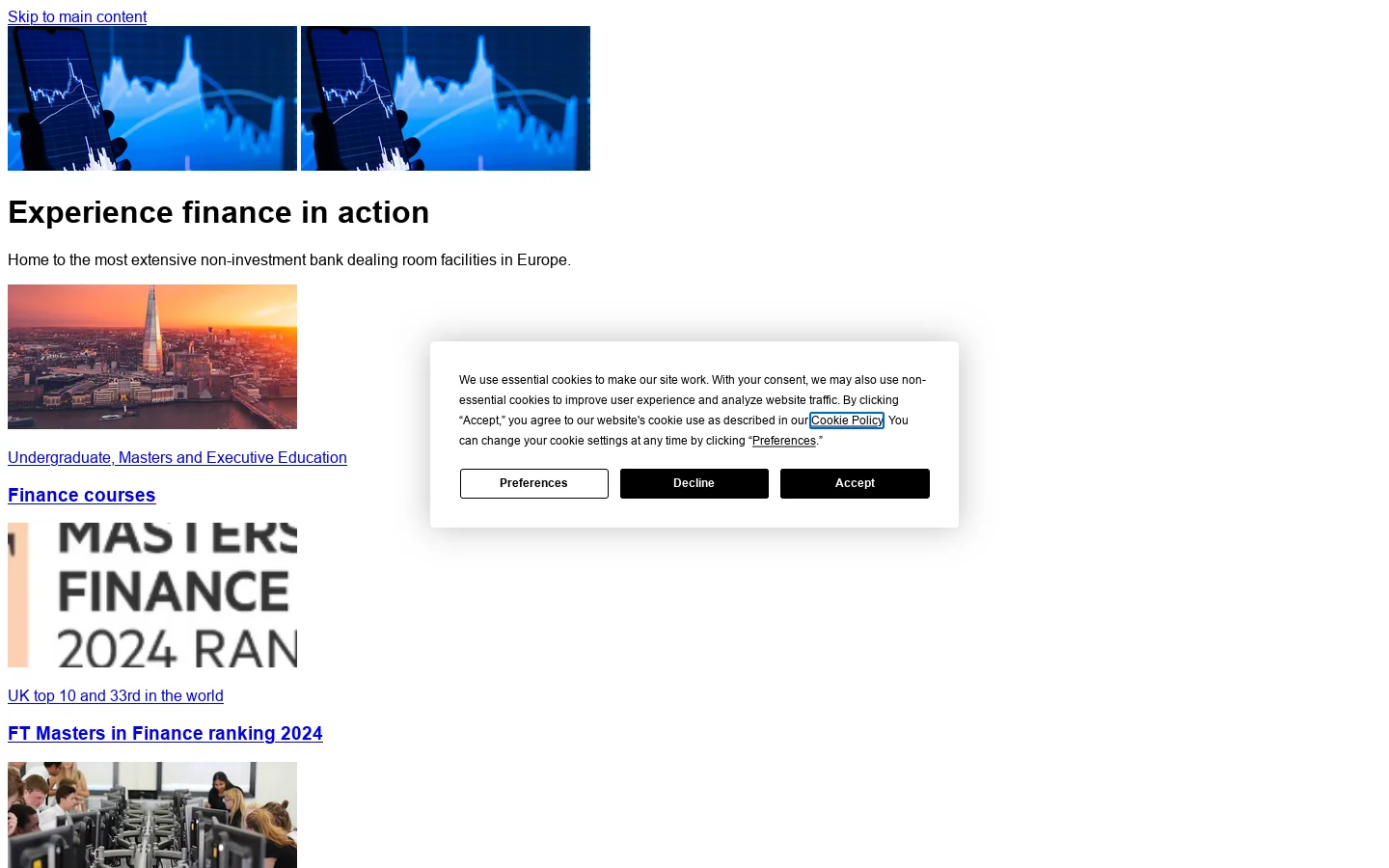 ICMA Centre Homepage screenshot