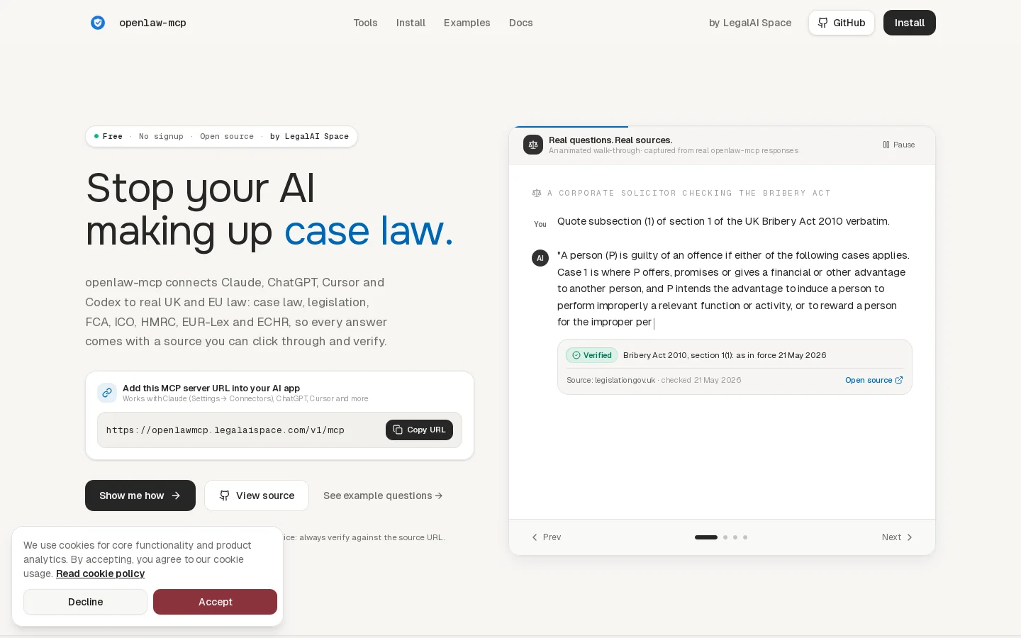 openlaw-mcp Homepage screenshot