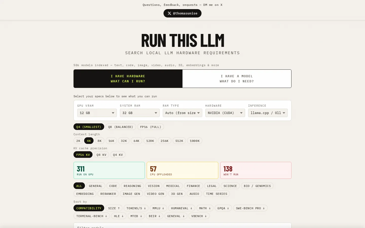 Run This LLM Homepage screenshot