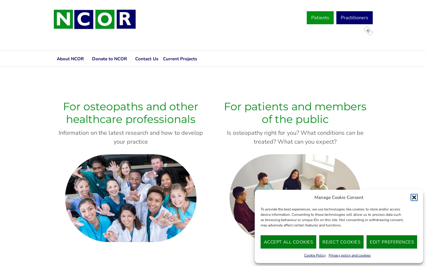 Home - National Council for Osteopathic Research Homepage screenshot