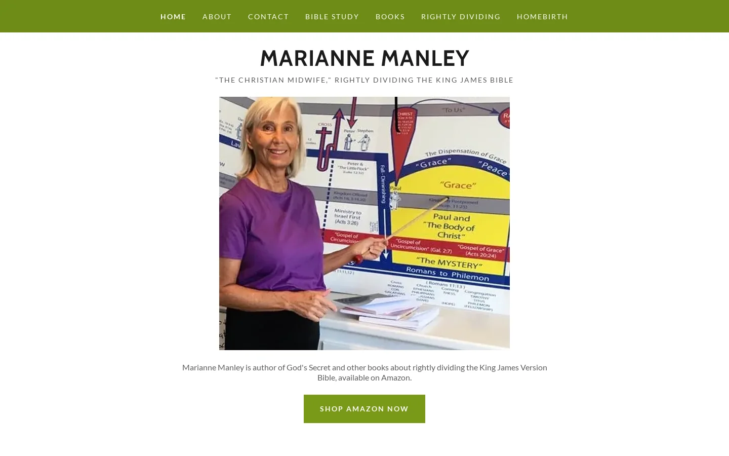 Marianne Manley Homepage screenshot