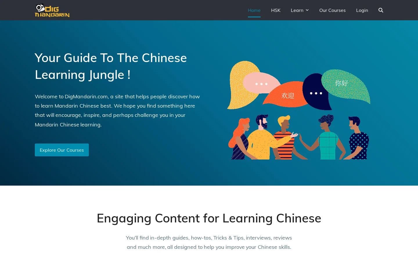 DigMandarin Homepage screenshot