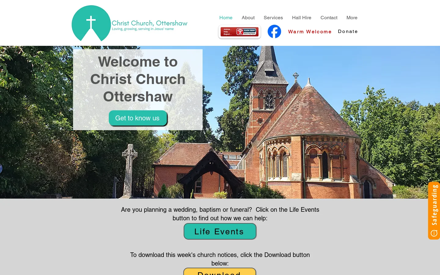 Home | Christ Church Ottershaw Homepage screenshot