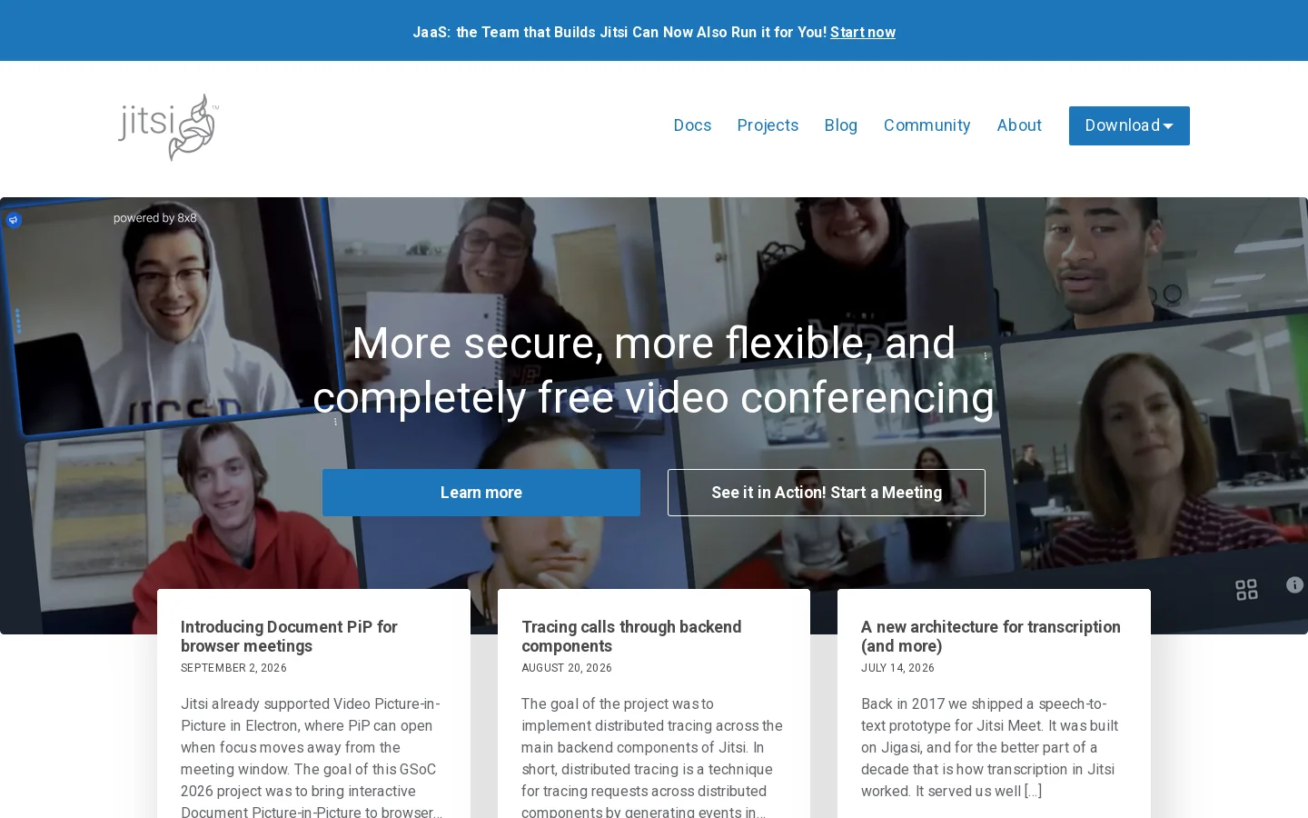 Jitsi Homepage screenshot