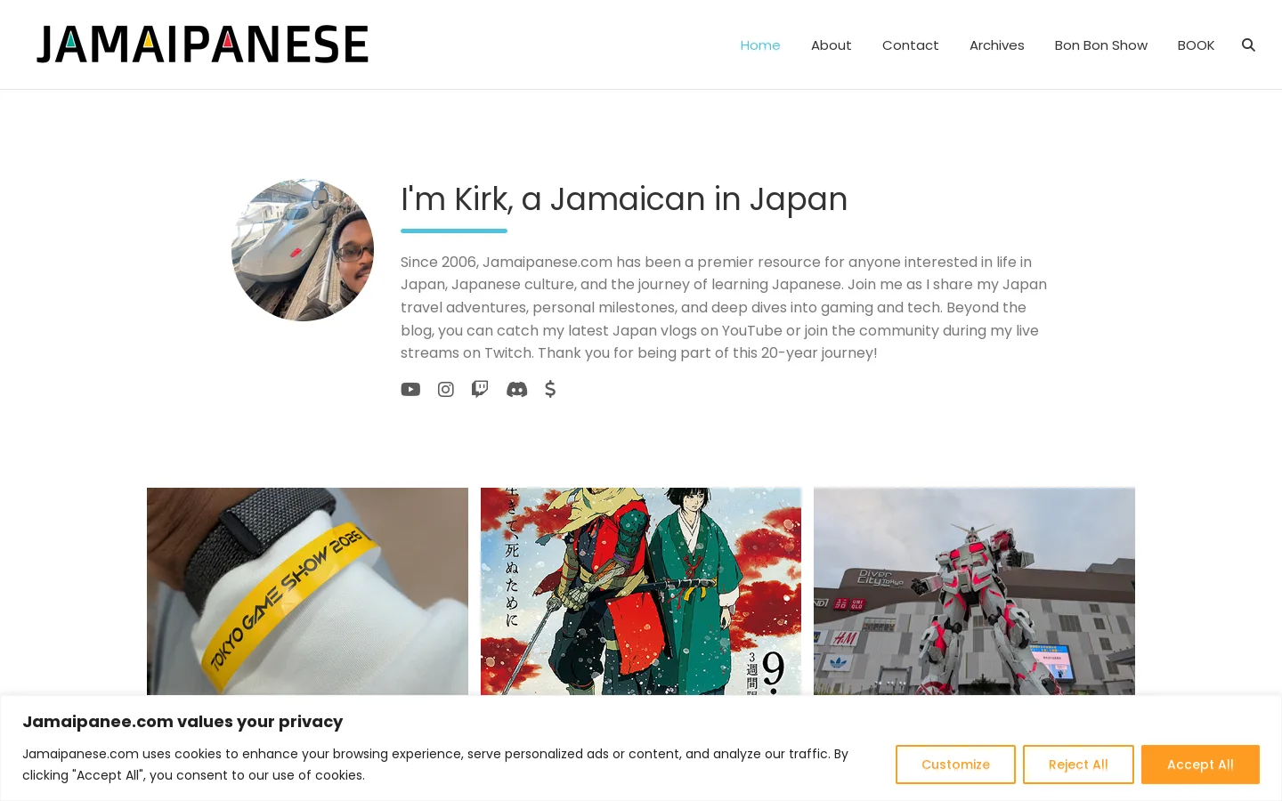 Jamaipanese Homepage screenshot