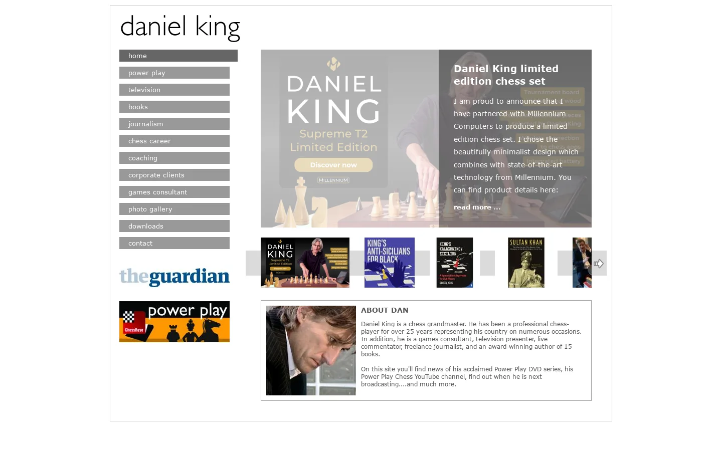 Daniel King Homepage screenshot