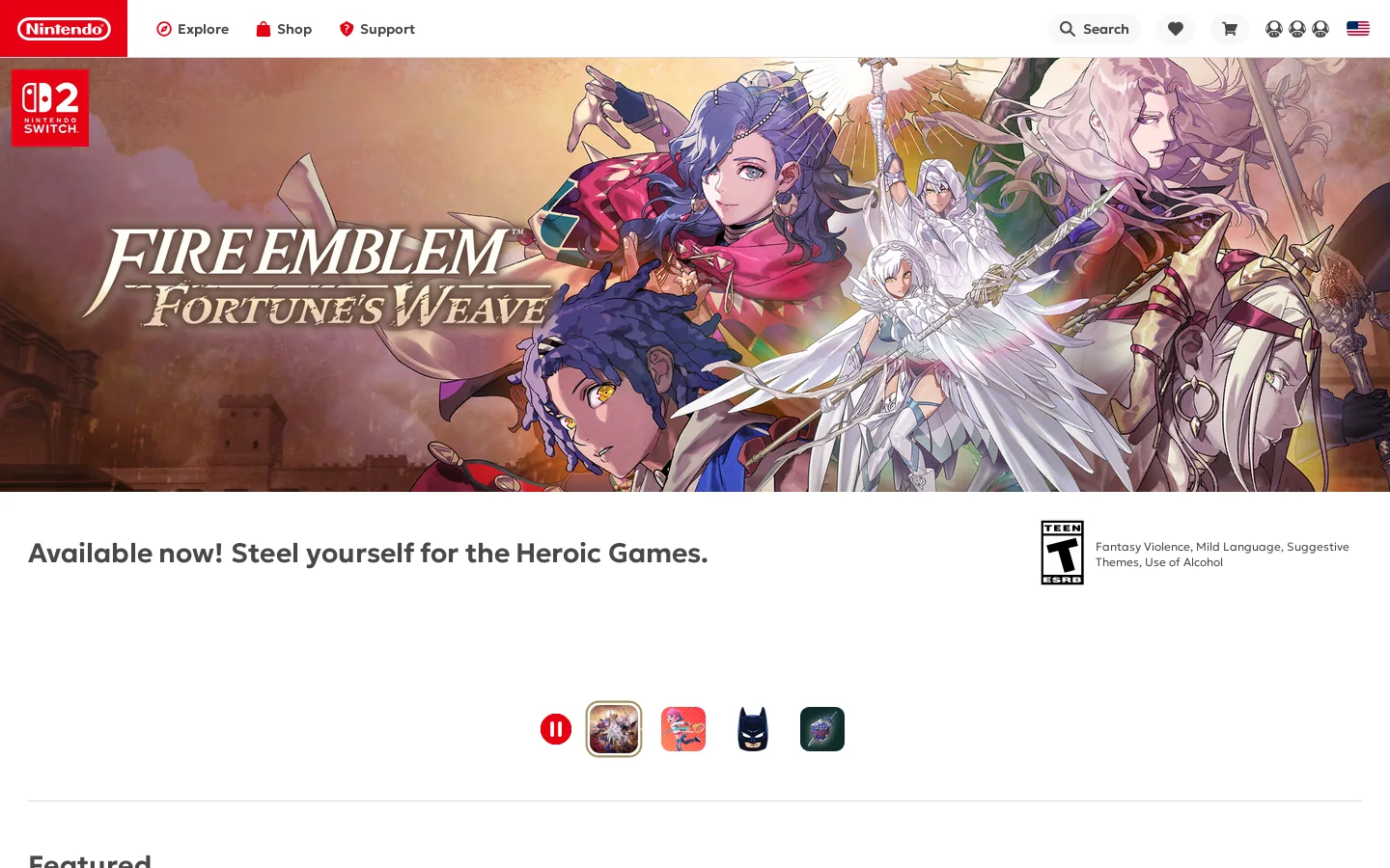 Nintendo Homepage screenshot