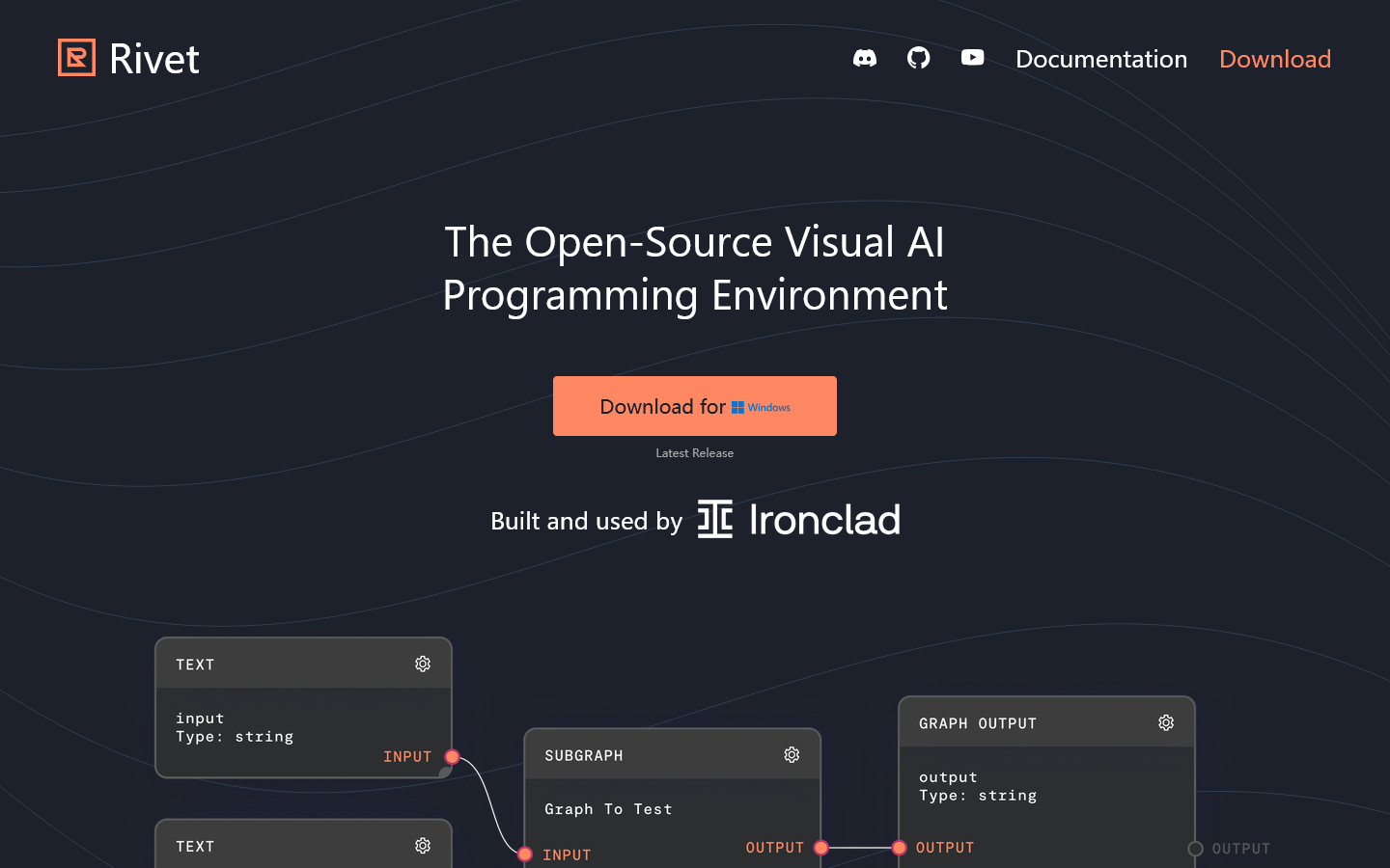 Rivet Homepage screenshot