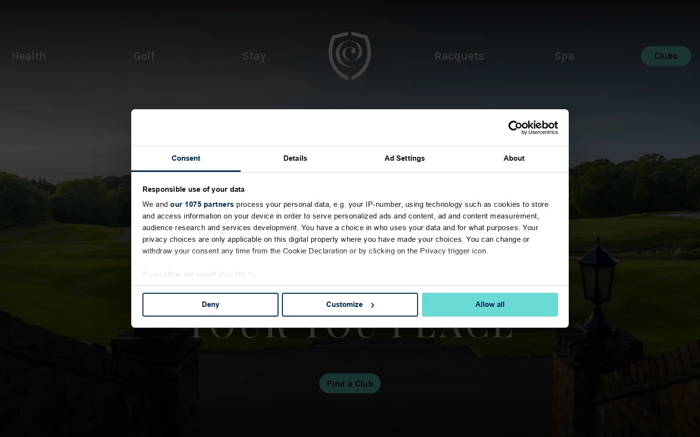 Chesfield Downs | Golf, Health & Country Club Homepage screenshot
