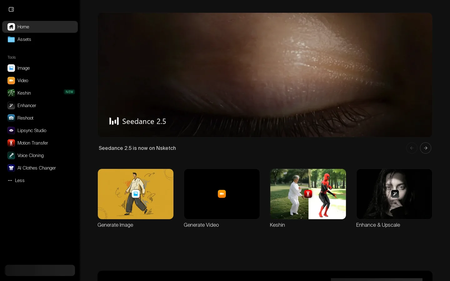 Nsketch AI Homepage screenshot