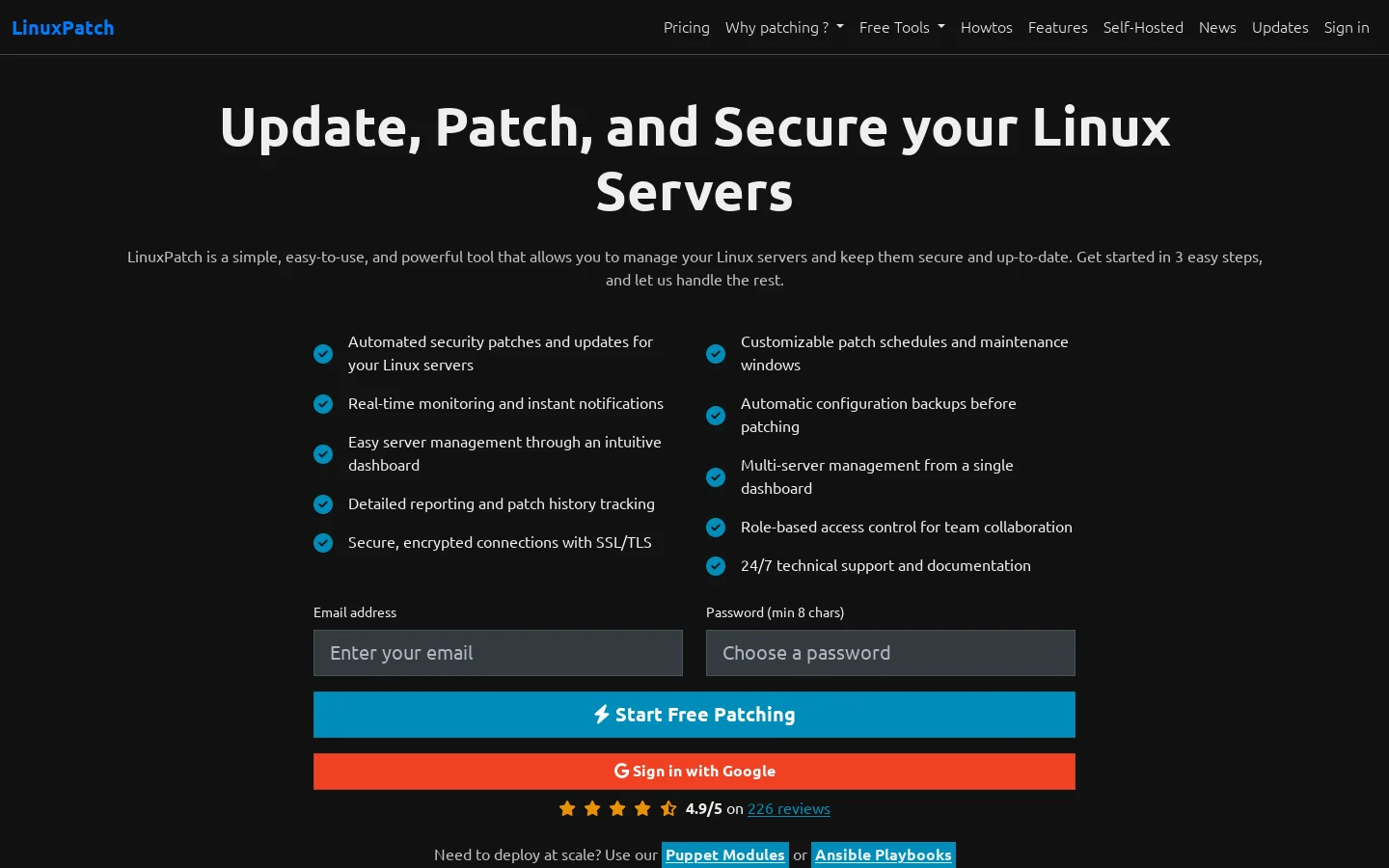 Secure Your Linux: Free Patch Management Solutions Homepage screenshot
