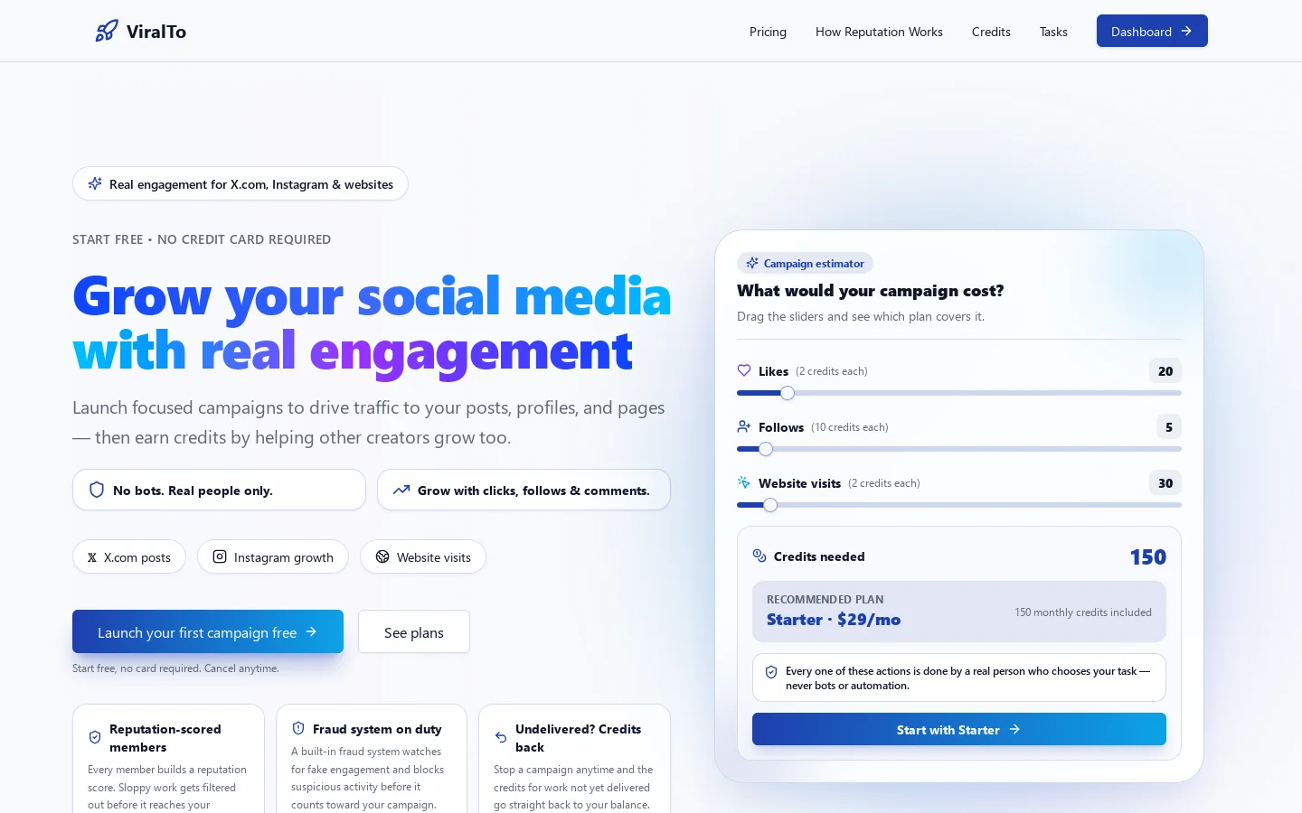 ViralTo.io Homepage screenshot