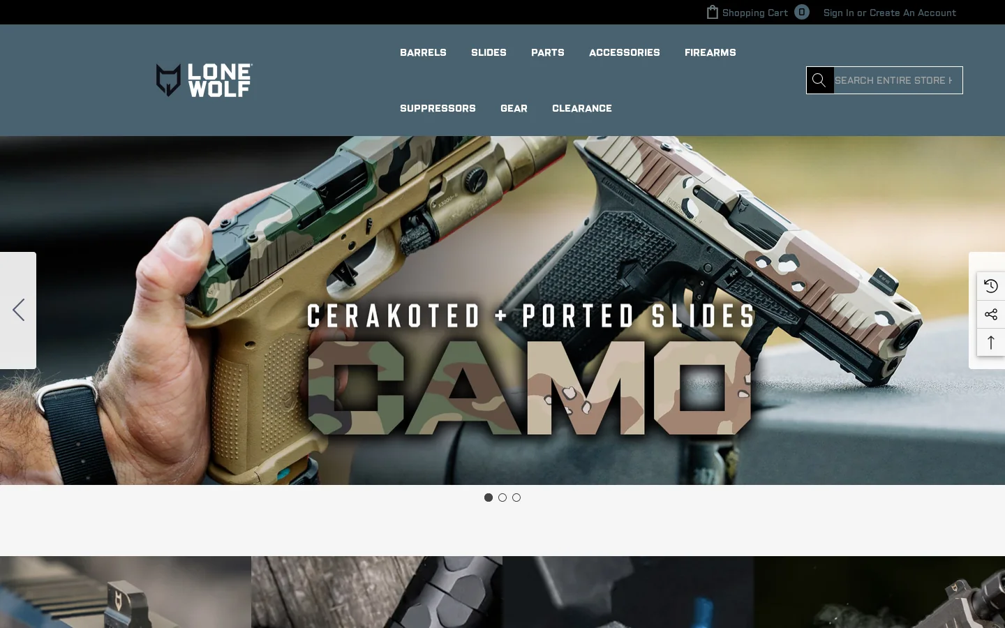 Lone Wolf Arms - Largest Distributor Of Glock Accessories Homepage screenshot