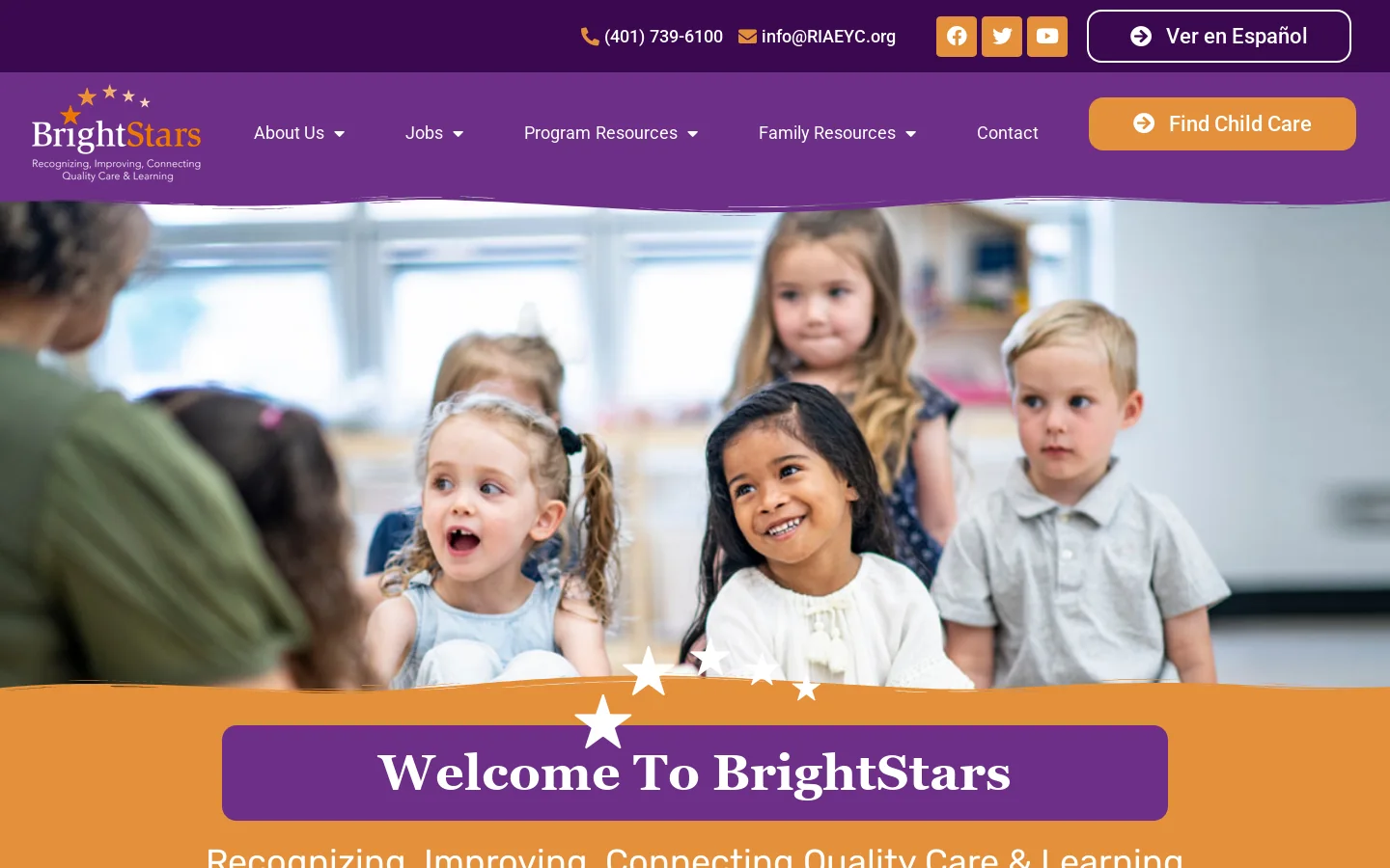 BrightStars RI Homepage screenshot