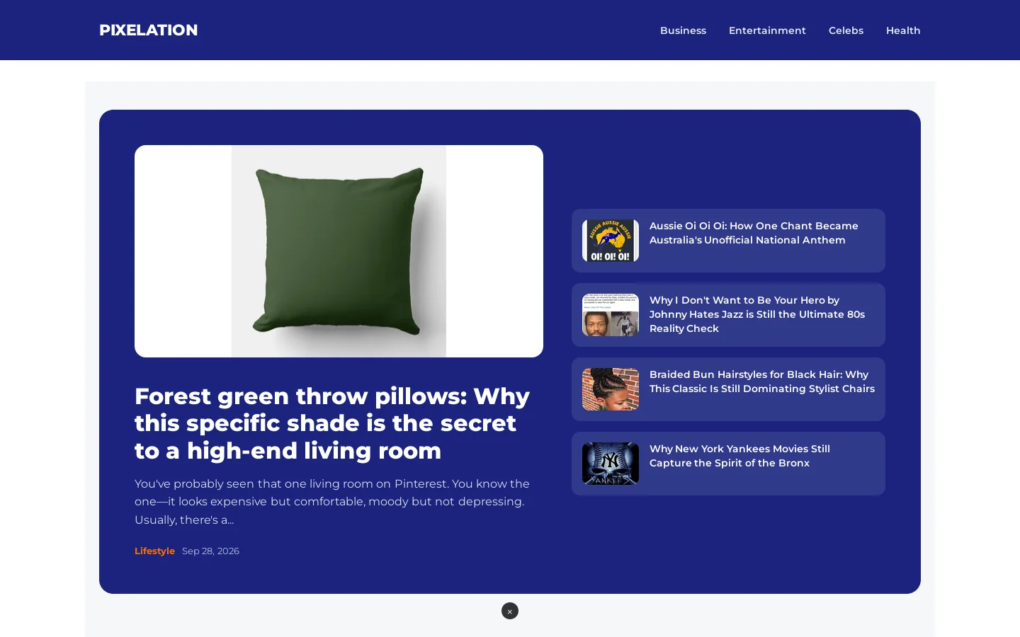 Pixelation Homepage screenshot