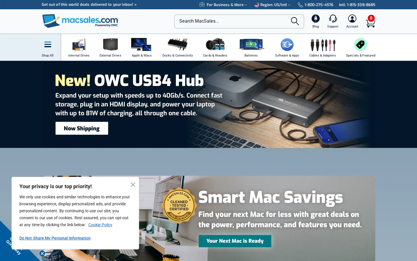 Apple Mac Upgrades and Computer Products – RAM, SSDs & More Homepage screenshot
