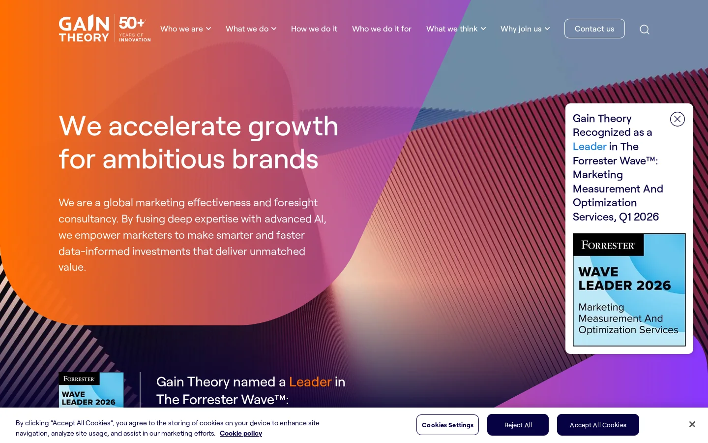 Gain Theory Homepage screenshot